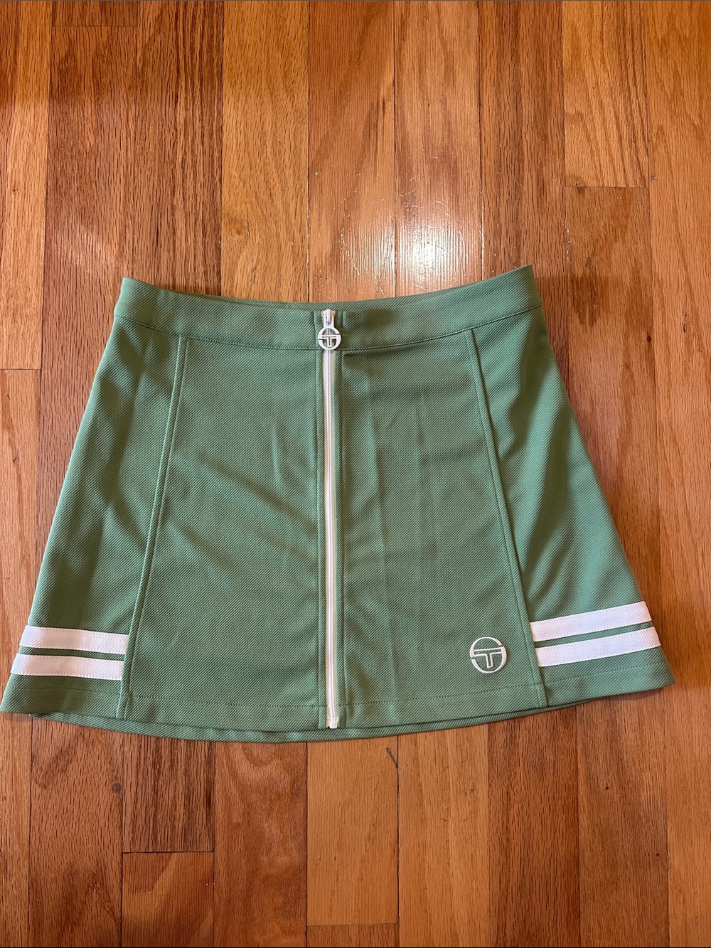 Sergio Tacchini Sage Green Mini Skirt with Front Zip